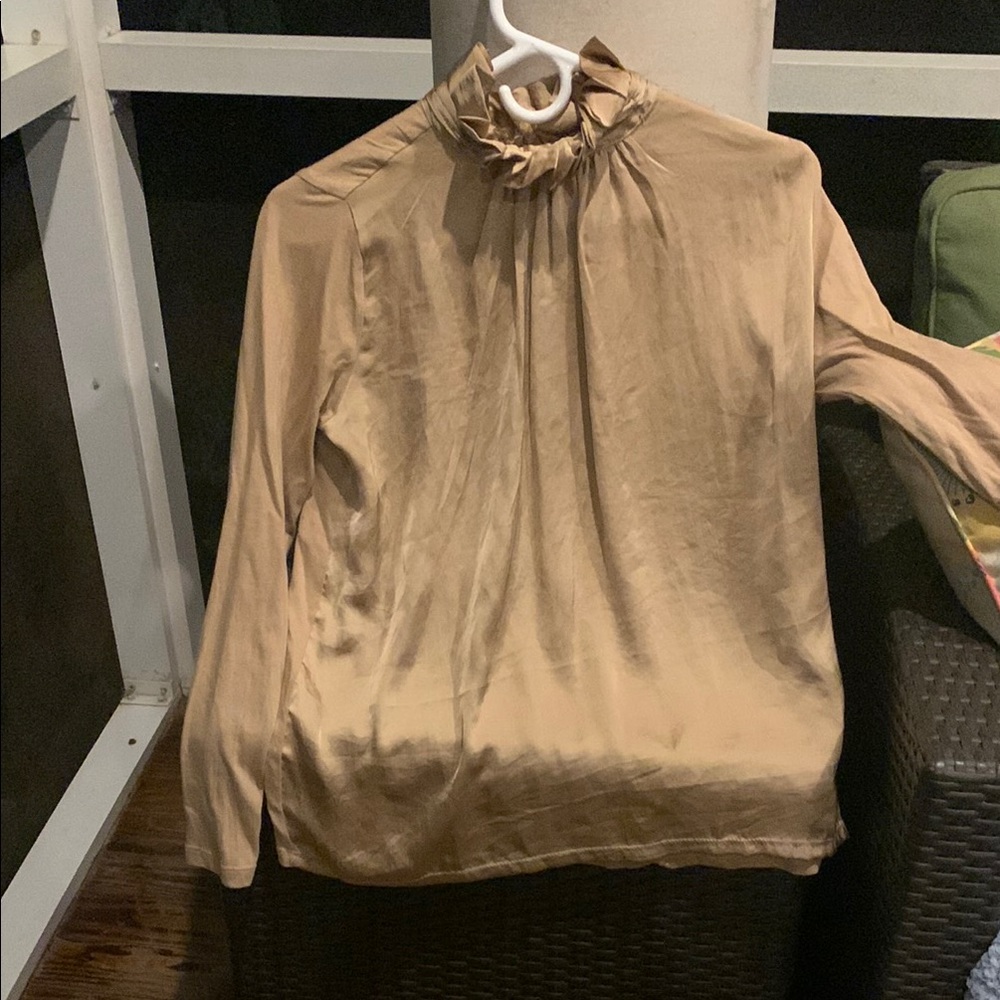 Banana Republic Gold Ruffled Blouse